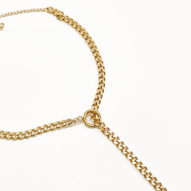 Odessa Y Chain Necklace in Gold