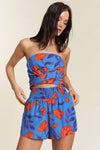 Waves of Summer Tube Top in Blue/Orange