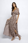 Ballroom Beauty Maxi Dress in Taupe/Brown