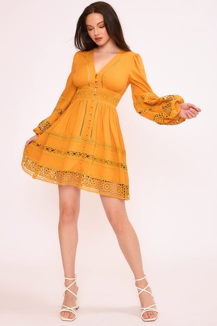 Connecting With You Dress in Pumpkin