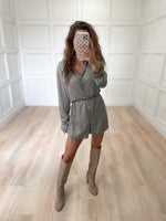 Tabs On You Romper in Light Olive