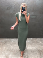 Light Up My World Midi Dress in Olive