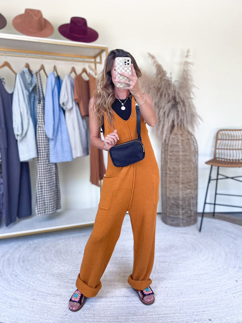 Hit Reply Jumpsuit in Pumpkin