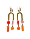 Abstract State Of Mind Earrings in Gold/Multi Color