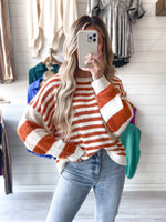 Snuggle Up Sweater in Ivory/Rust