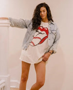 Rolling Stones Baseball Graphic Tee in Off White