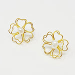 Flower Girl Stud Earrings in Gold