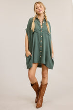 On The Way Dress In Hunter Green