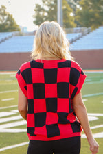 The Longest Yard Vest Top in Red/Black