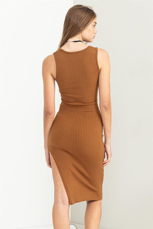 After Hours Dress in Camel