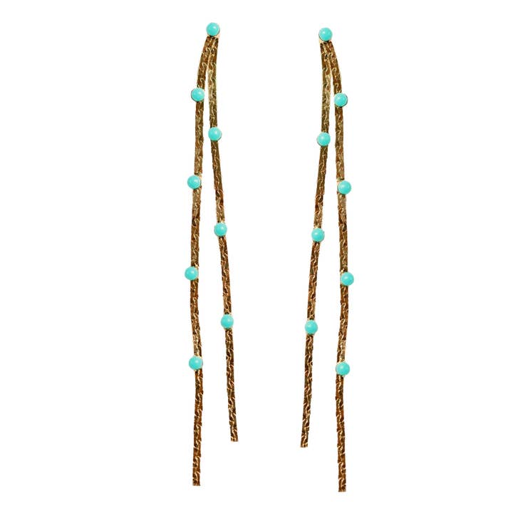 Endless Fun Earrings in Gold/Turquoise