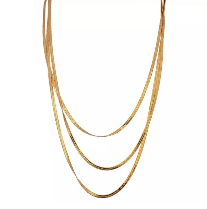 Triple Threat Necklace in Gold