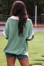 No Days Wasted Sweatshirt in Green/Ivory