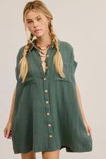 On The Way Dress In Hunter Green