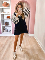 Friends Forever Overall Dress in Black