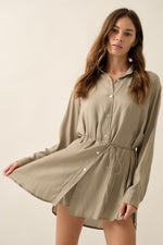 Tabs On You Romper in Light Olive