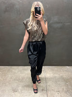 All That Shimmers Top in Black/Gold