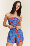 Waves of Summer Tube Top in Blue/Orange