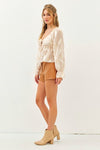 Weaving Around Shorts in Camel