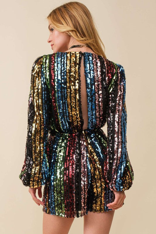 Holiday Wishes Romper in Multi Color