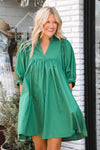 Afternoon Date Dress in Hunter Green