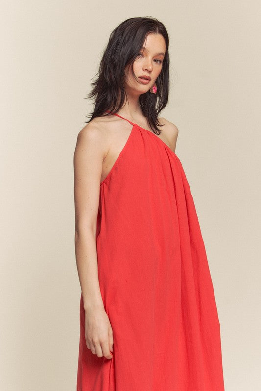 Warm Hearted Maxi Dress in Red