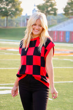 The Longest Yard Vest Top in Red/Black