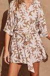 Havana Holiday Romper in Tan/Off White