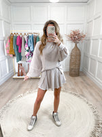 Never Know Skort in Taupe