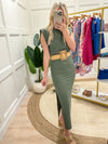 Light Up My World Midi Dress in Olive