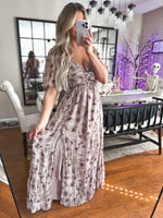 Ballroom Beauty Maxi Dress in Taupe/Brown