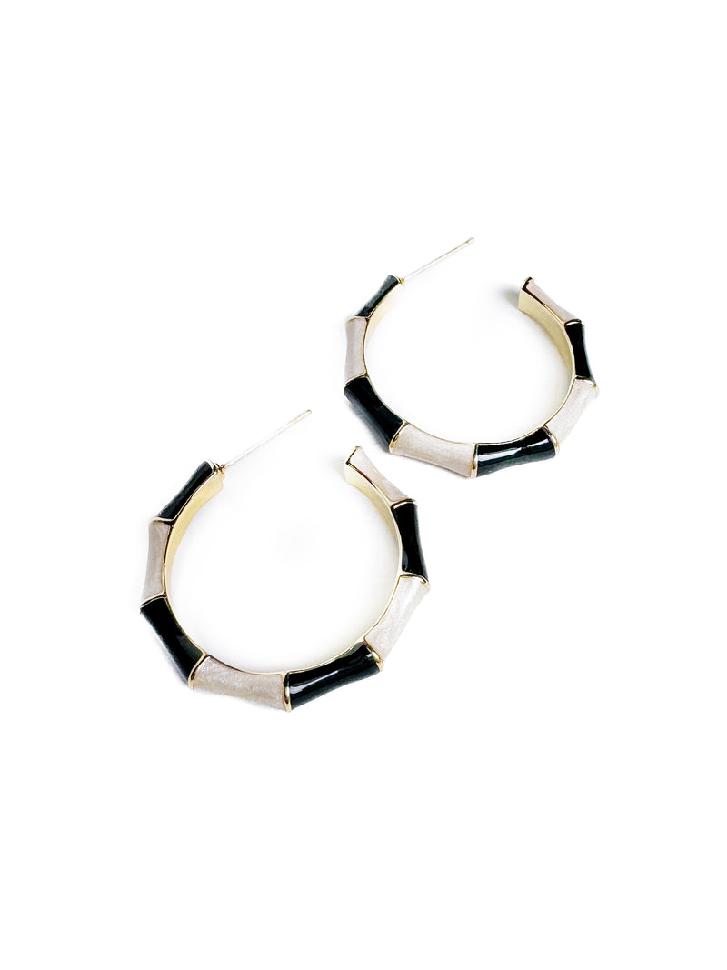 Showing Out Hoop Earrings in Black/White