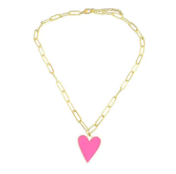 Loving Gaze Necklace in Gold/Pink