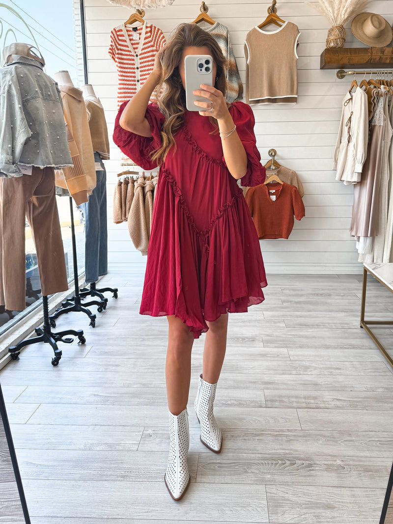 Right About It Dress in Burgundy