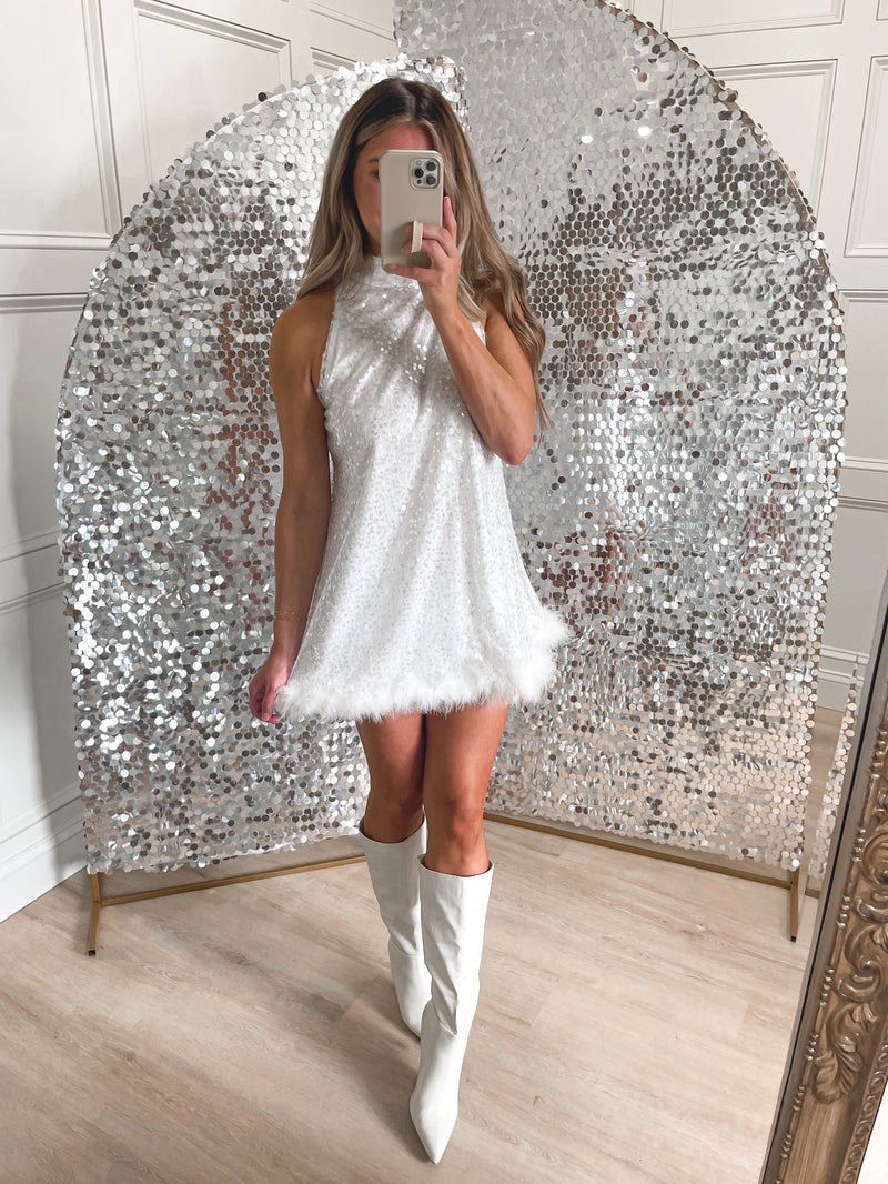 Season To Sparkle Dress in Silver