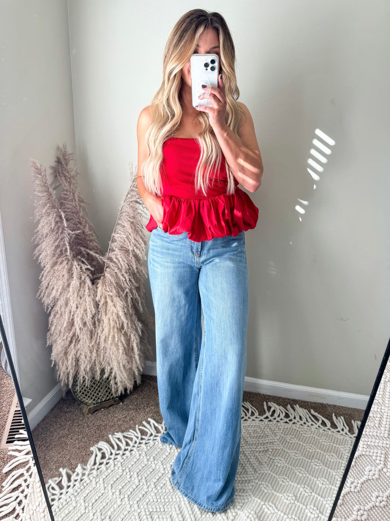 Impress Me Tube Top in Red