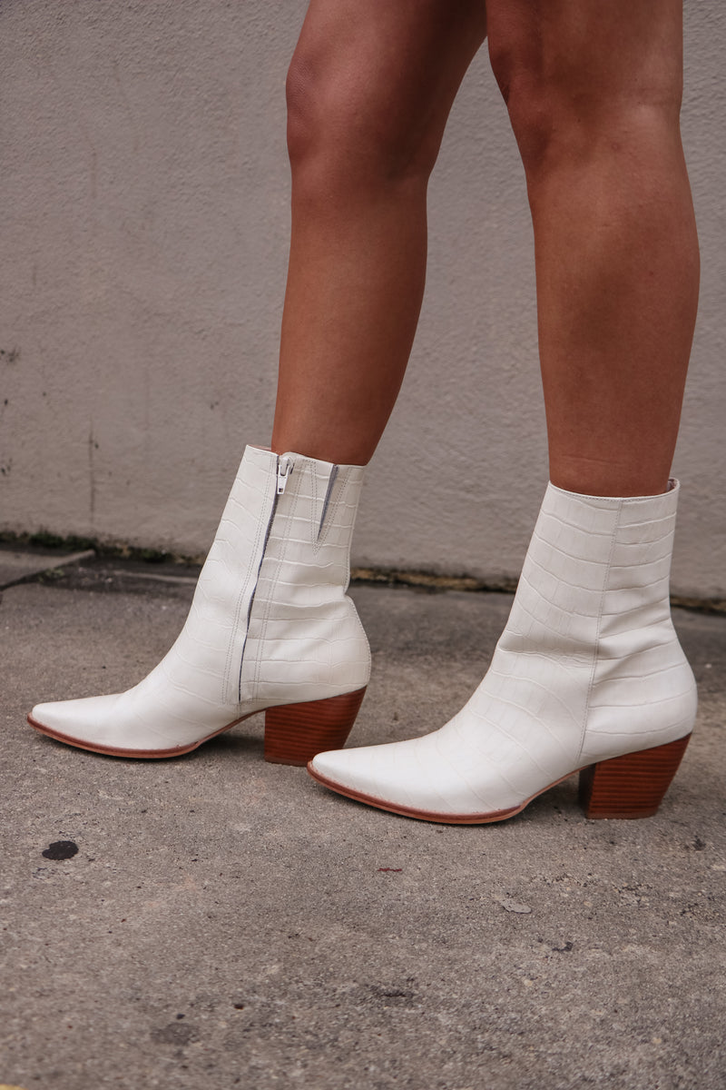 Caty Ankle Bootie in Bone