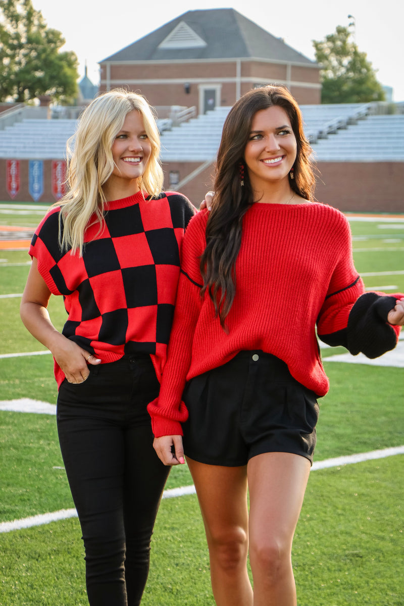 The Longest Yard Vest Top in Red/Black