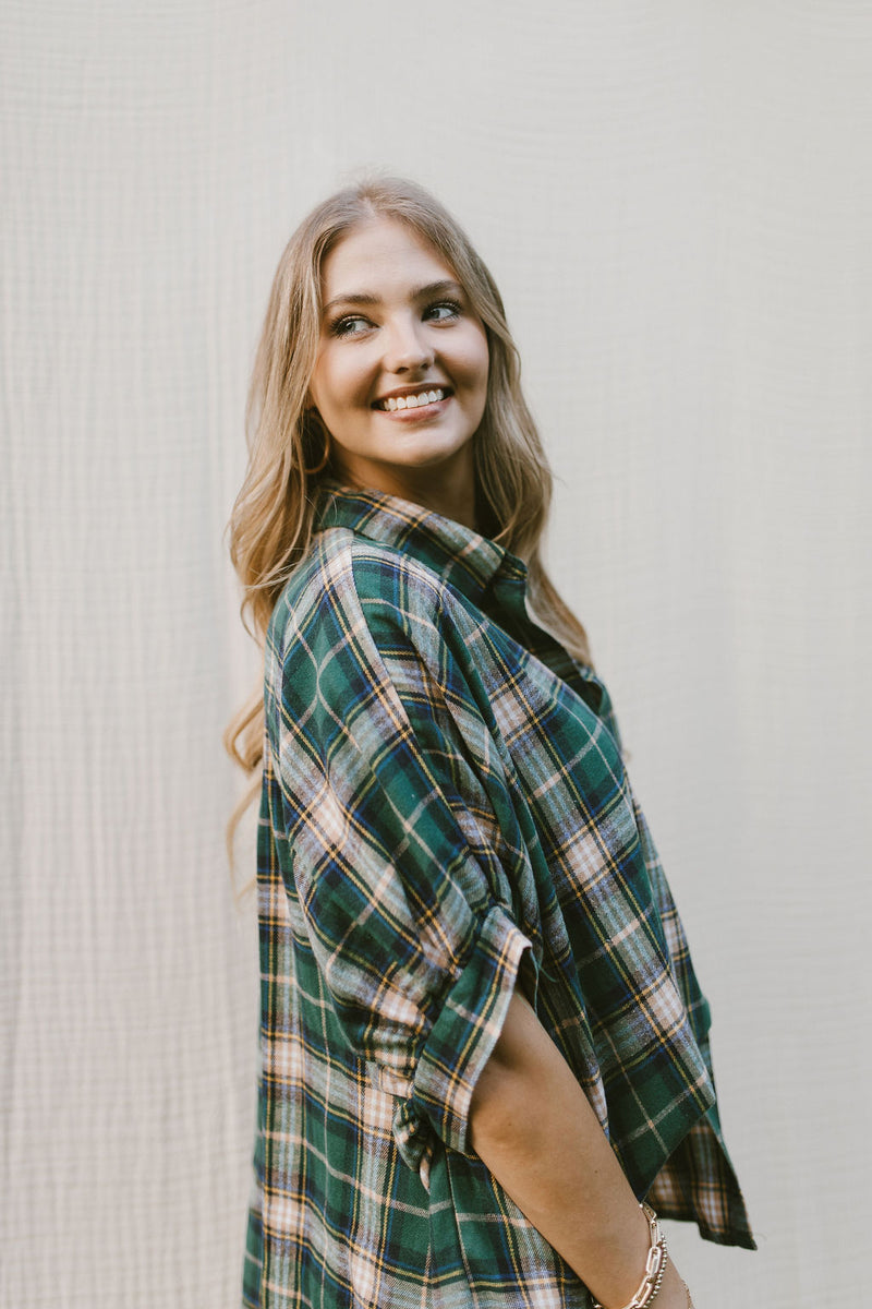 Pick You Flannel Top in Green