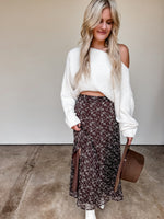 East Or West Midi Skirt in Brown