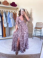 Ballroom Beauty Maxi Dress in Taupe/Brown