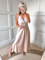 Perfect Day Midi Dress in Champagne