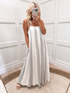 Coasting By Maxi Dress in Blue/Cream