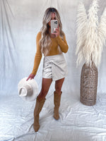 Call It Quits Skort in Taupe