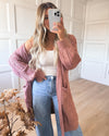 Getting Cozy Cardigan in Mauve