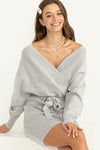Glam Weekend Sweater Dress in Grey