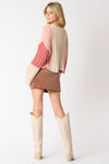 Autumn Hues Sweater in Cream/Pink