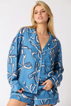 Bow PJ Top in Blue