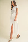 Tied To Perfection Maxi Skirt in White