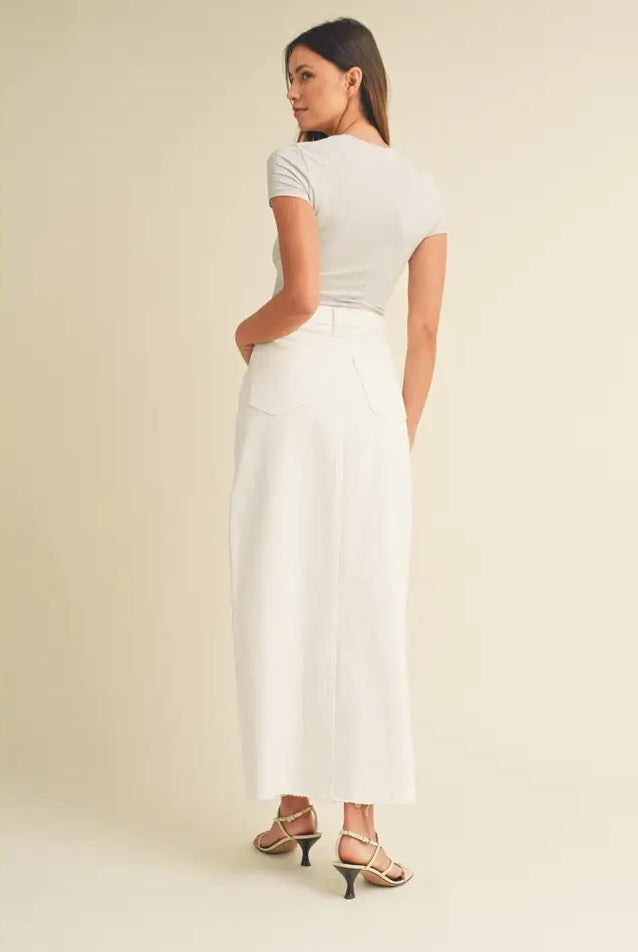 Tied To Perfection Maxi Skirt in White